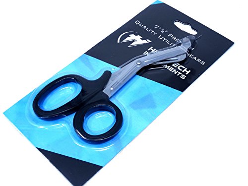 3 PCS ( BLACK & YELLOW & ORANGE ) PARAMEDIC UTILITY BANDAGE TRAUMA EMT EMS SHEARS SCISSORS 7.25 INCH STAINLESS STEEL ( HTI BRAND) - Thumbnail 3