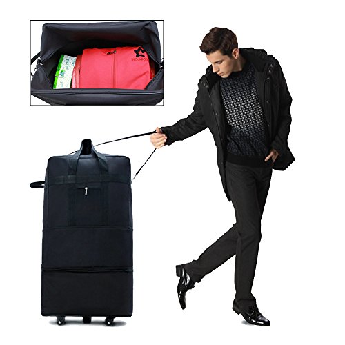 Tmat Rolling Duffle Bag,Expandable Extra Large Wheeled Duffel Luggage