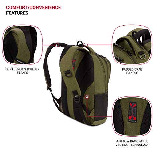 SwissGear Cecil 5505 Laptop Backpack, Olive, 18Inch Pricepulse