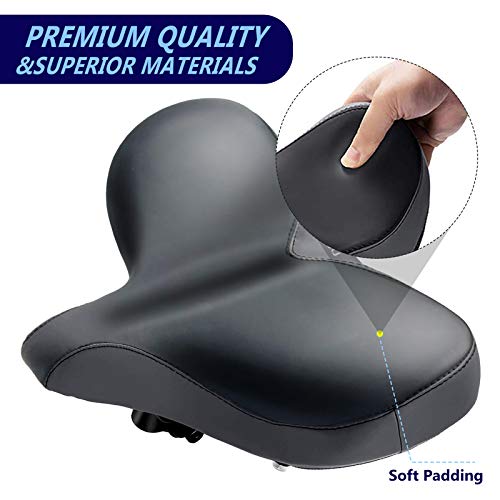 OKBONN Oversized Bike Seat Wide Bicycle Seat Waterproof Bike Saddle