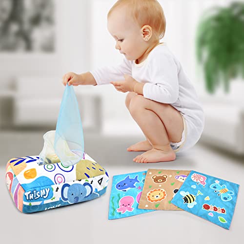 THISMY Baby Tissue Box for 3+ Month Toddlers, Soft Stuffed High