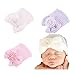 Ever Fairy 3 Pcs Newborn Hospital Hat Infant Baby Hat Cap with Big Bow Soft Cute Knot Nursery Beanie (3pc Multicolor-1)