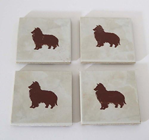 Shetland Sheepdog Sheltie Coasters Square Set of 4 Ceramic Tile