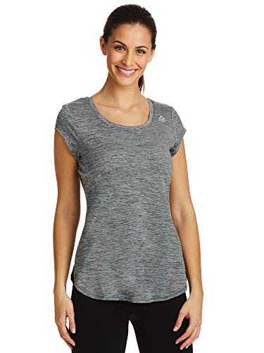 Reebok Women's Legend Performance Top Short Sleeve T-Shirt - Legend Black Heather, Medium