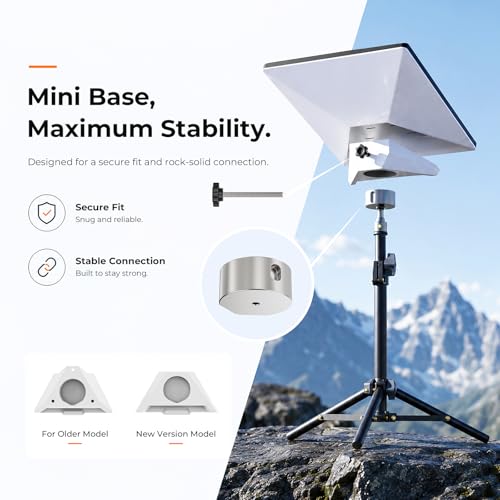 HFYSLMSS Starlink Mini Tripod Mount, 2 Level Adjustable Height and 360° Tilt Compatible with Starlink Mounting Kit, Starlink Mini Mount Adapter with Sturdy& Stability for Outdoor Camping, RV