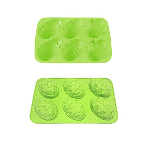 IHOMECOOKER 2PC Silicone Baking Mold Set Green Easter Set Eggs Set
