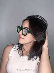 VISOONE Blue Light Blocking Glasses Rectangle Chic