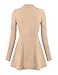 Becanbe Flowy Tops, Women's Shawl V-Neck Long Sleeve Shirt Casual Office Wear Flare Tunic Blouse Plus Size(Beige,X-Large)