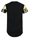 Screenshotbrand Mens Hipster Hip-Hop Premiun Tees - Stylish Longline Latest Fashion T-Shirts - Foil Print - Black - Large