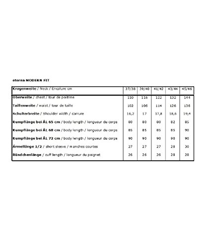 eterna Modern Fit Langarmhemd in schwarz weiss Karostruktur 8025-39-X177