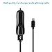 Car Charger, FOBSUNLAND High Speed 3.1A Daul USB Car Charger with 3ft Charging Cord Compatible with iPhone 7 7Plus 6 6Plus 6s 6sPlus 5 5S 5C SE,iPad and More (Black)