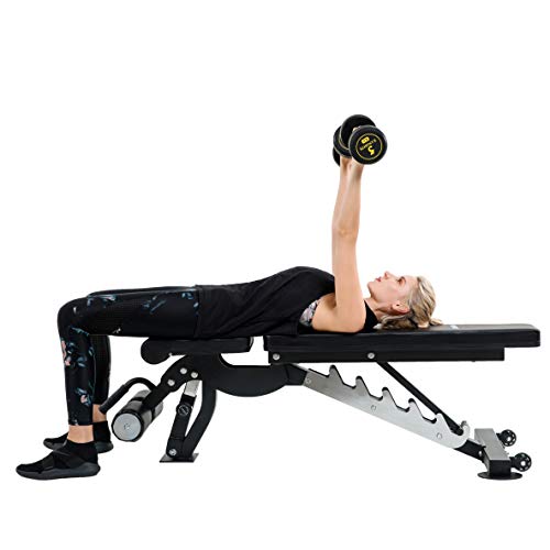 Vanswe Adjustable Weight Bench 1000lbs Flat/Incline/Decline Utility Exercise Workout Bench Sit Up Home Gym Equipment for Full Body Workout (Black) - Thumbnail 2