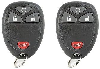 Keyless Entry Key Fob with Remote Start. Fits GMC, Chevrolet, Buick, Pontiac Vehicles (FCC ID: OUC60270 or OUC60221 / Part #15913421, 20868672, 20952474) (Set of 2)