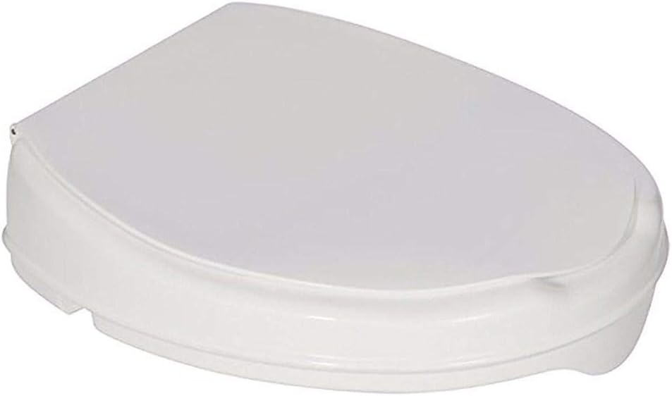Homecraft Savanah Raised Toilet Seat 2 Inch White Elongated Lid Brackets