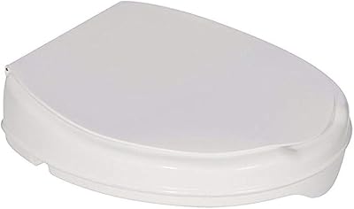 Homecraft Savanah Raised Toilet Seat 2 Inch White Elongated Lid Brackets