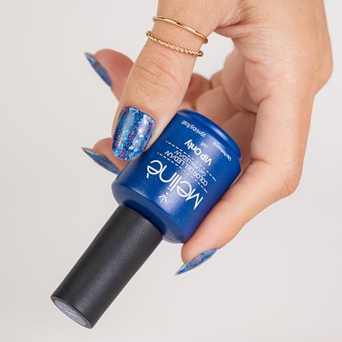 Meliné Gel Nail Polish UV/LED, Blue VIP Only, Semi-Permanent for Professional Use, No Primer/Final Coat Needed, +30 Colors, Long-Lasting Full Coverage for LED/UV Lamps, 15ml/0.5 fl oz - Image 2