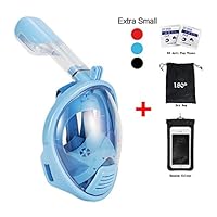 Snorkel Mask Full View 180 Degree Full Face Snorkeling Snorkel Masks Diving Mask Adult and Child Safety Diving with Action Camera Slot by Vaporcombo