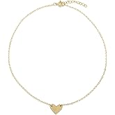 James Michelle Jewelry: Heart Choker Necklace for Women – 3-Year Color Guarantee – Waterproof, Non-Tarnish, Hypoallergenic, Gold PVD Coated – Perfect for Beach, Weddings, Gifts – Small - Large Sizes