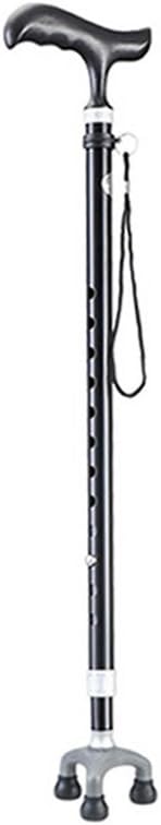 NUBAO Elderly cane Elderly anti-skid walking stick Aluminum alloy walking stick 10-speed expansion Big three feet One-legged small triangle interchange Elderly walker Elderly supplies black