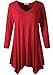 LARACE Plus Size Tops for Women Tunic Asymmetrical Dress Shirts 3/4 Sleeve V Neck Flowy Ladies Clothes for Leggings(Wine Red 1X)
