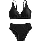 MIENOE Tween Teen Girls Two Piece Bikini Set Removable Pads Ages 6-17 | Fully Lined Not See-Through | 4-Way Stretch Chlorine Resistant | Adjustable &amp; Fixed Straps | 20+ Styles | Nylon Fabric