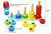 TOWO Wooden Stacking Rings Baby –Lovely Caterpillar Counting Game - Colour Sorting Puzzle - 5 Pegs Ring Stacker - Counting Rings Early Learning Wooden Toys for 1 Year Old Gift First Birthday Boy Girl