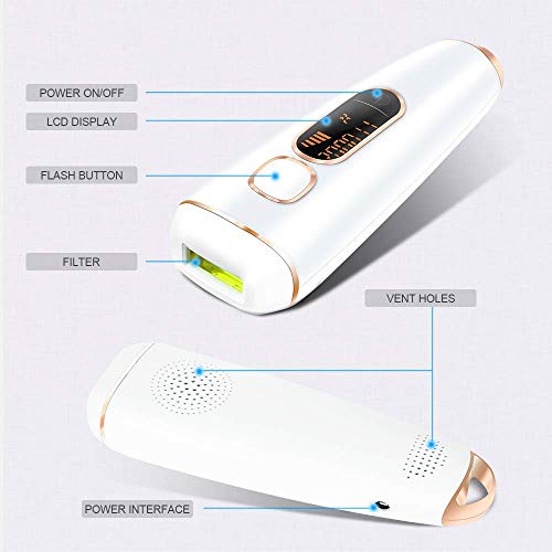 IPL Permanent Hair Remover for Women, 500,000 Flashes Electric Facial Body Professional Painless Hair Remover Device Use at Home