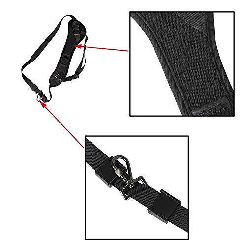 Gold Happy Professional Adjustable Harness Shoulder Black Sax Saxophone Belt Neck Strap for Saxophone Accessories