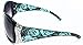 Vox Women's Sunglasses Designer Sport Fashion Rhinestone Vintage Floral Eyewear – Blue Frame – Smoke Lens