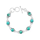 12.50Gms,4.50 Ctw Genuine Turquoise 925 Sterling Silver Overlay Handmade Fashion Bracelet Jewelry