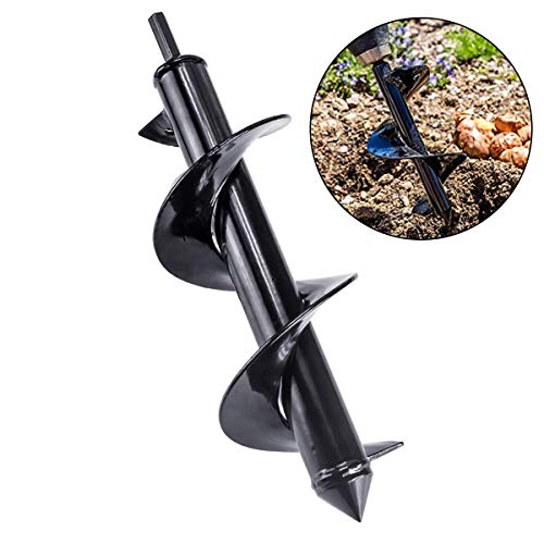 SETROVIC Garden Auger Drill Bit, 3" x 12" Post Hole Digger Rapid Flower Bulb Planter Bedding Plant Auger Earth Auger For 3/8" Hex Drive Drill, Black