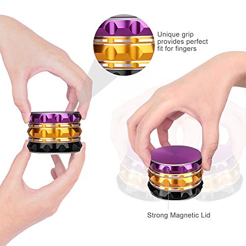 Herb Grinder, iRainy 2.5 Inches Spice Dry Herb Grinder with Pollen Catcher, 4 Pieces, Diamond Multicolor