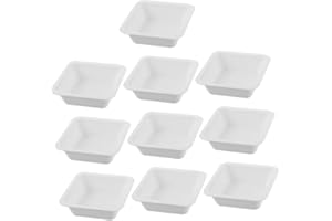Healvian 10pcs 250ml Square Plastic Weighing Boats Large Weigh Boats Laboratory Weighing Plates for Labs