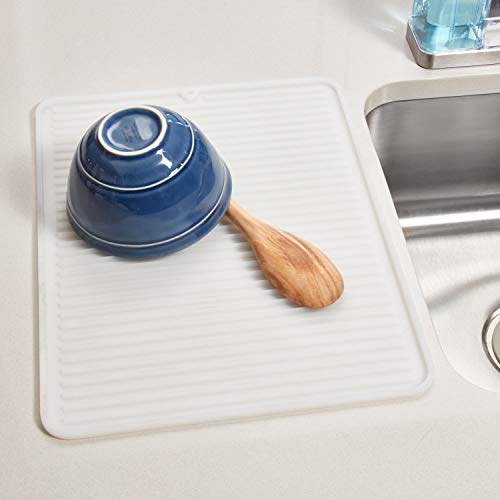 iDesign Lineo Silicone Kitchen Countertop Drying Mat for Pots, Pans