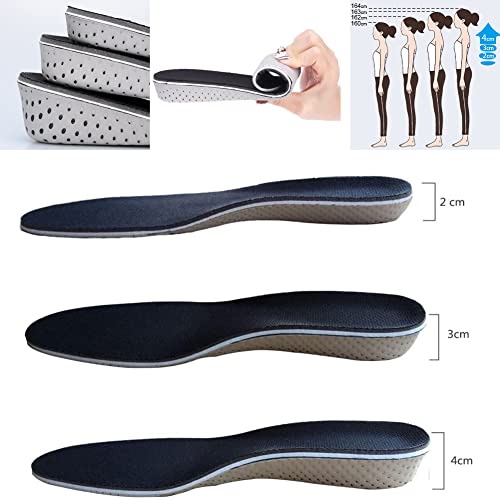 Height Increasing Shoe Insole(EU 35-43), Memory Foam Total Length Height Increase Invisible Insole Increase Heel Inserts Lift Insoles Height Increasing Insoles (2 cm)