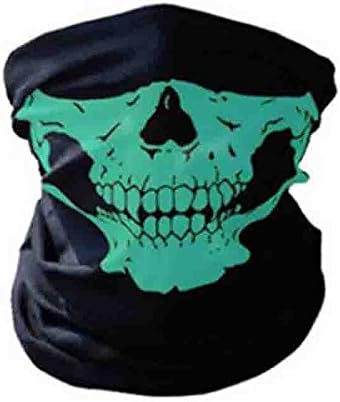 Motorcycle SKULL Ghost Face Windproof Mask Outdoor Sports Warm Ski Caps Bicycle Bike Balaclavas Masks Scarf Halloween Mask (Green Color)