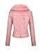 Bellivera Women's Faux Suede Short Jacket, Moto Jacket with Detachable Faux Fur Collar