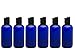 Newday Bottles, Plastic Bottles Cobalt Blue 4 Oz PET Boston Round Empty Refillable BPA Free with Hand Press Smooth Black Disc Flip Caps Tops Lids