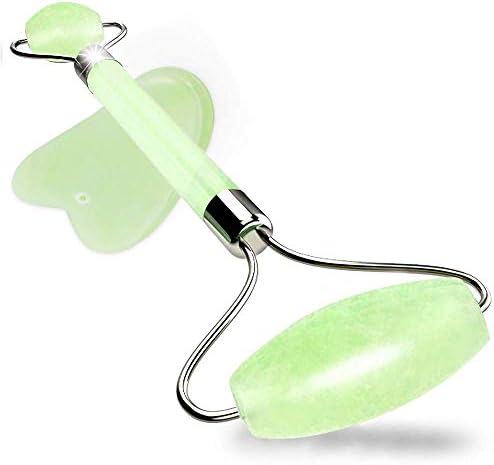 Anti-Aging Jade Roller & Gua Sha Scraping Massage Tool By Helicuang-Natural Jade Roller For Face and Neck Massage Skin Care for Dark Circles &Eliminate facial edema