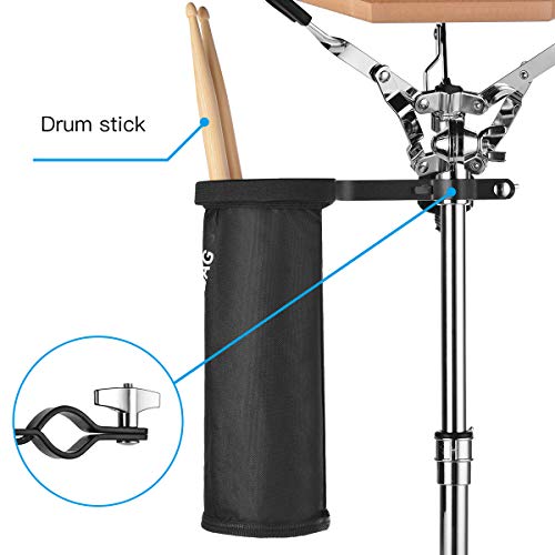 Practice Snare Drum Pad with Stand,12 inch Double Sided Drum Pad Set with Adjustable Percussion Pad Stand,1 pairs of 5A Drum Sticks for Drumming