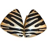 JDONL Vintage Pattern Triangle Dome Stud Earrings for Women Bohemian Geometric Zebra Pattern Earrings Statement Jewelry