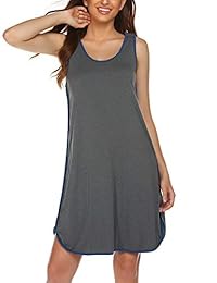 Ekouaer Vestido de maternidad sin mangas para mujer, a rayas, para embarazo, para lactancia