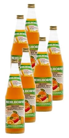 Mehlhorns Orange- Apfel- Kürbis- Melone- Mehrfruchtgetränk, 6 x 0.7 l Mehrwegflaschen inkl. Pfand