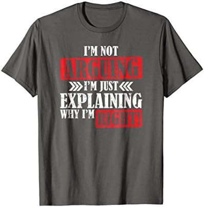 Mens I'm Not Arguing I'm Just Explaining Why I'm Right T-Shirt XL Asphalt