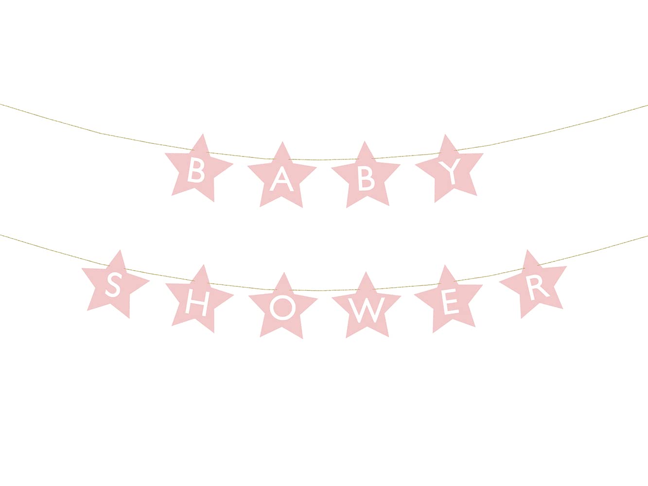 PartyDeco Baby Shower Banner 290 x 16.5 cm Light Pink