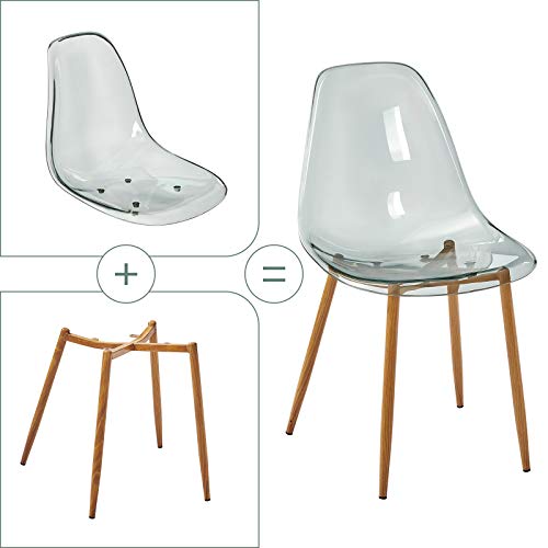 GreenForest Acrylic Ghost Chairs Set of 4, Dining Kitchen Room Chairs