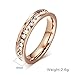 4mm 18k Rose Gold Plated Stainless Steel Women's Cubic Zircon Wedding Ring Bands