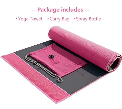 image for Heathyoga Non Slip Yoga Towel, Exclusive Corner Pockets Design, Microf