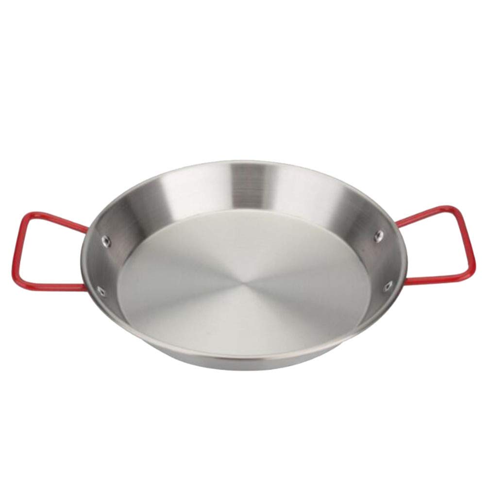 DOITOOL Non Stick Frying Pan Large Pan Paella Large Carbon Steel Paella Restaurant Grade Cooking 28cm Stainless Steel Fry Dish Induction Frying