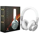 Paww WaveSound 3 Bluetooth Headphones - Active Noise Cancelling Headphones with Airplane Adapter, Charging Cable &amp; Carrying Case - Foldable Travel Headphones/Over-Ear Headphones (White)